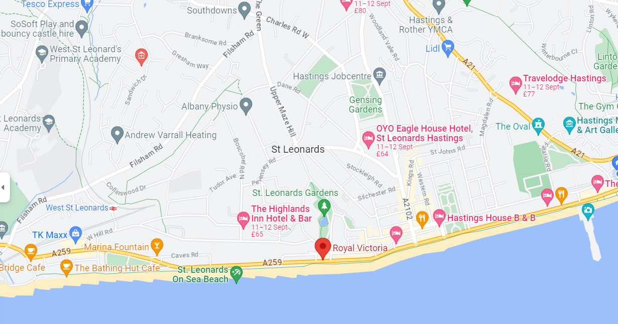 Club main meetings are held at the Royal Victoria Hotel,<br />
Marina, St Leonards On Sea, East Sussex TN38 0BD