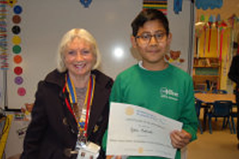 Ruben Pokrel from West St Leonards Primary Academy was runner up for the local award in the Competition.